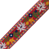 Red and Yellow Floral German Jacquard Ribbon - 1.25 - Detail | Mood Fabrics