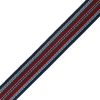 Red and Blue Striped Elastic Trimming - 1 | Mood Fabrics