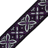 Purple, Black and White German Jacquard Ribbon - 2 - Detail | Mood Fabrics