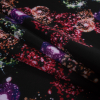 Italian Black Dandelion Printed Stretch Scuba Knit - Folded | Mood Fabrics
