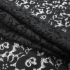 Tibi Black Floral Polyester Lace with Scalloped Eyelash Edges - Folded | Mood Fabrics