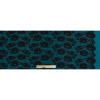 Milly Teal and Black Lace Printed Silk and Wool Twill - Full | Mood Fabrics