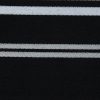 Black Cotton Twill with Silver Embroidered Stripes - Detail | Mood Fabrics
