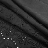 Famous NYC Designer Black Bordered Embroidered Cotton Eyelet - Folded | Mood Fabrics