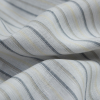 White, Gray, Blue and Yellow Striped Linen Woven - Detail | Mood Fabrics