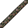 German Black and Brown Floral Jacquard Ribbon - 0.875 - Detail | Mood Fabrics