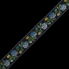 Blue, Green and Black Floral Jacquard Ribbon - 0.875 - Detail | Mood Fabrics