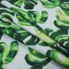 Green and White Leafy Stretch Cotton Shirting - Folded | Mood Fabrics