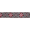 Red, Black and White Floral Jacquard Ribbon - 2 | Mood Fabrics