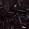 Fudge Faux Patent Leather with Black Knit Backing | Mood Fabrics