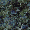 Green and Purple Abstract Floral Polyester Chiffon - Detail | Mood Fabrics
