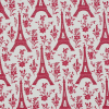 Red Poinsettias and Eiffel Towers Cotton Jersey | Mood Fabrics