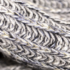 Italian Navy and Gray Chunky Wool Knit - Detail | Mood Fabrics