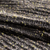 Italian Black, Green and Metallic Silver Chunky Wool Knit - Folded | Mood Fabrics