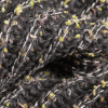 Italian Black, Green and Metallic Silver Chunky Wool Knit - Detail | Mood Fabrics