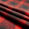 Italian Red and Black Plaid Chunky Wool Knit - Folded | Mood Fabrics