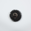 Italian Black Faux Leather Flower Brooch - 2 - Detail | Mood Fabrics