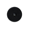 Black Cross Stitch Plastic Shank Back Button - 36L/23mm - Detail | Mood Fabrics