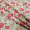 Pink and Metallic Gold Floral Cotton Jersey - Folded | Mood Fabrics