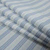 Blue and White Striped Cotton Shirting - Folded | Mood Fabrics