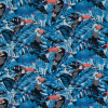 Blue Tropical Toucan Printed Linen Woven | Mood Fabrics