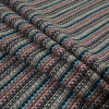 Italian Blue, Burgundy and Mustard Striped Wool Knit - Folded | Mood Fabrics