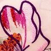 Carolina Herrera Dusty Rose Floral Embroidered Silk Organza - Detail | Mood Fabrics