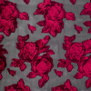 Carolina Herrera Pink and Black Rosie Burnout Silk Organza | Mood Fabrics