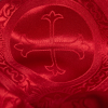 True Red Ecclesiastical Jacquard - Detail | Mood Fabrics