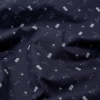 Mood Exclusive Midnight Navy and White Small Supplies Stretch Carbon Brush Twill - Detail | Mood Fabrics