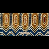 Italian Beige, Blue and Rust Geometric Printed Silk Crepe de Chine - Full | Mood Fabrics