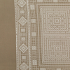 Beige and White Crochet Lace Printed Silk Crepe de Chine Panel | Mood Fabrics