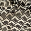 Ralph Lauren Black and Ivory Geometric Silk Chiffon - Detail | Mood Fabrics