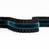 Italian Black and Teal Pleated Grosgrain Ribbon with Velvet Center - 1 - Detail | Mood Fabrics