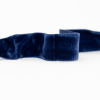 Italian Midnight Blue Crushed Velvet Ribbon - 0.875 - Detail | Mood Fabrics