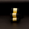 Italian Metallic Gold and Black Striped Grosgrain Ribbon - 1 - Detail | Mood Fabrics