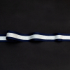 Italian Metallic Silver and Navy Striped Grosgrain Ribbon - 1 | Mood Fabrics