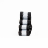 Italian Black and Light Silver Striped Grosgrain Ribbon - 0.625 - Detail | Mood Fabrics