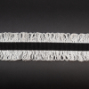 Italian Black and Light Gray Wool Grosgrain Trim with Loop Fringe Edges - 1.5 - Detail | Mood Fabrics