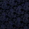 Navy and Black Floral Bonded Wool Knit and Velour | Mood Fabrics