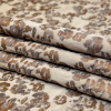 Beige and Metallic Bronze Floral Polyester Jacquard - Folded | Mood Fabrics