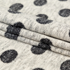 Metallic Black and Ivory Polka Dotted French Terry - Folded | Mood Fabrics