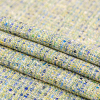 Green and Blue Blended Cotton Tweed - Folded | Mood Fabrics