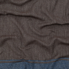Reversible Navy, Brown and White Striped Cotton and Wool Twill | Mood Fabrics