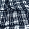 Midnight Navy Plaid Polyester Netting - Detail | Mood Fabrics