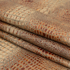 Medium Tan Alligator Embossed Half Cow Leather Hide - Folded | Mood Fabrics