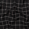 Rag & Bone Black and White Windowpane Check Printed Twill | Mood Fabrics