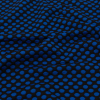 Black and Royal Blue Polka-Dotted Double Knit - Detail | Mood Fabrics