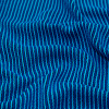 Navy and Turquoise Striped Tactile Stretch Knit - Detail | Mood Fabrics