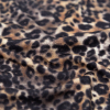 Italian Brown and Black Leopard Printed Rayon Jersey - Detail | Mood Fabrics
